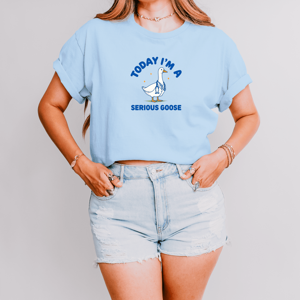 Today I'm a Serious Goose Tee in Blue