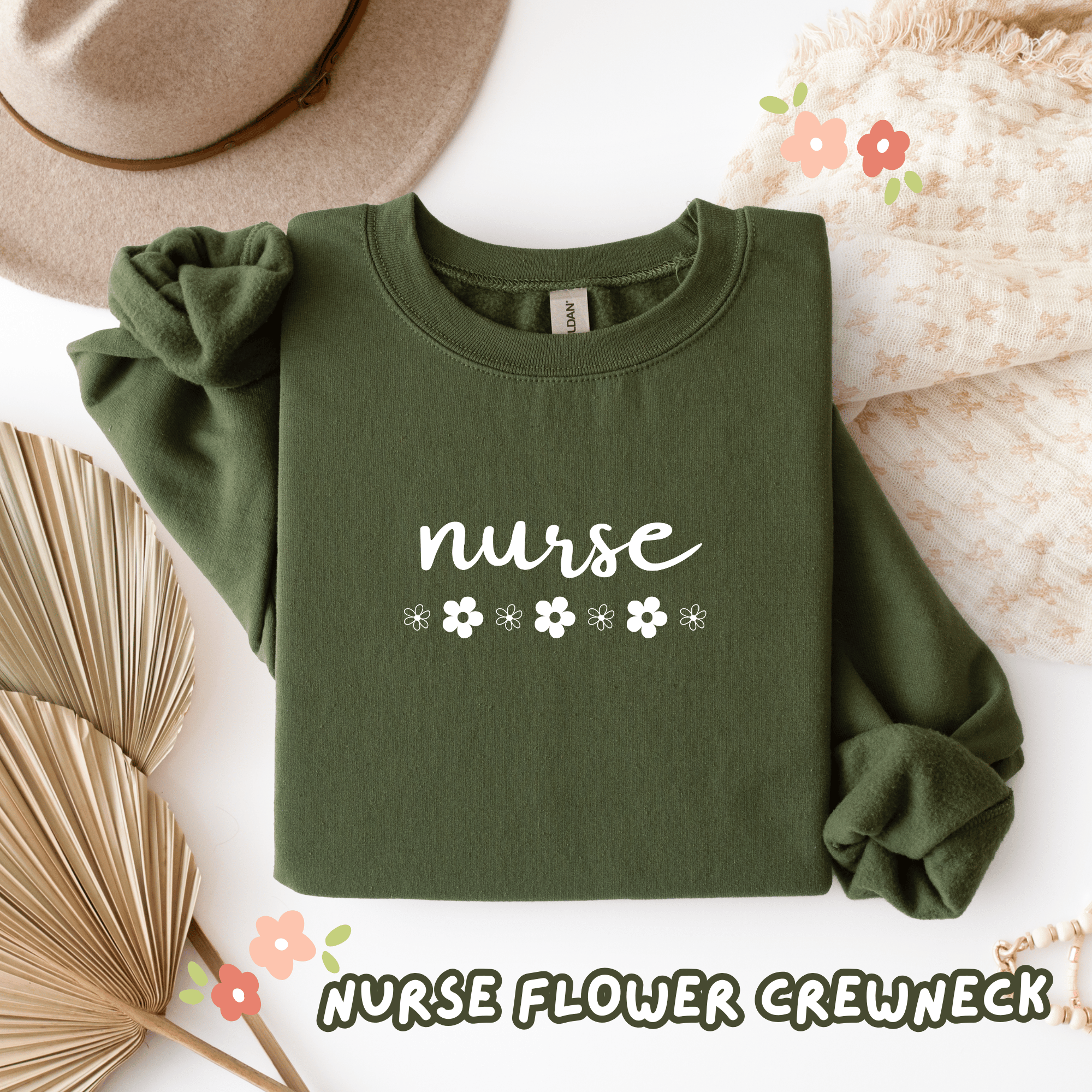 Nurse Flower Crewneck